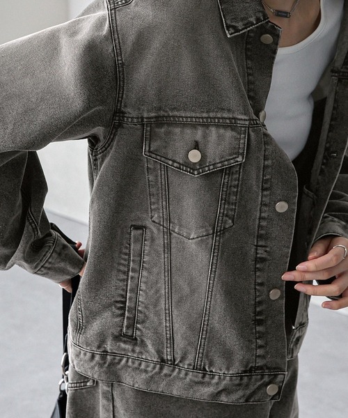 MONO-MART（モノマート）の「ヴィンテージメイクデニムジャケット（デニムジャケット・メンズ・インディゴブルー/ブラック/ライトグレー/サックスブルー/ブラック系その他/グレー・M/L）」の12枚目の写真