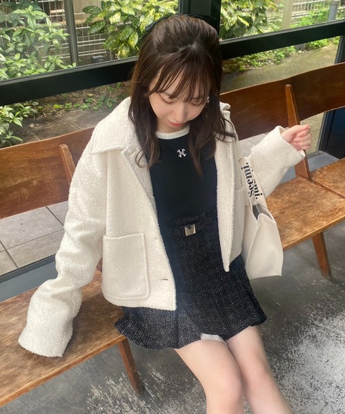 one after another NICE CLAUP（ワンアフターアナザーナイスクラップ）の「ブークレジャケット/セットアップアイテムあり（その他アウター・レディース・アイボリー/ミント/ピンク・FREE）」の22枚目の写真