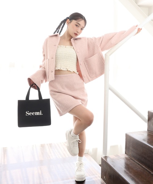 one after another NICE CLAUP（ワンアフターアナザーナイスクラップ）の「ブークレジャケット/セットアップアイテムあり（その他アウター・レディース・アイボリー/ミント/ピンク・FREE）」の8枚目の写真