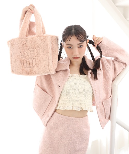 one after another NICE CLAUP（ワンアフターアナザーナイスクラップ）の「ブークレジャケット/セットアップアイテムあり（その他アウター・レディース・アイボリー/ミント/ピンク・FREE）」の9枚目の写真