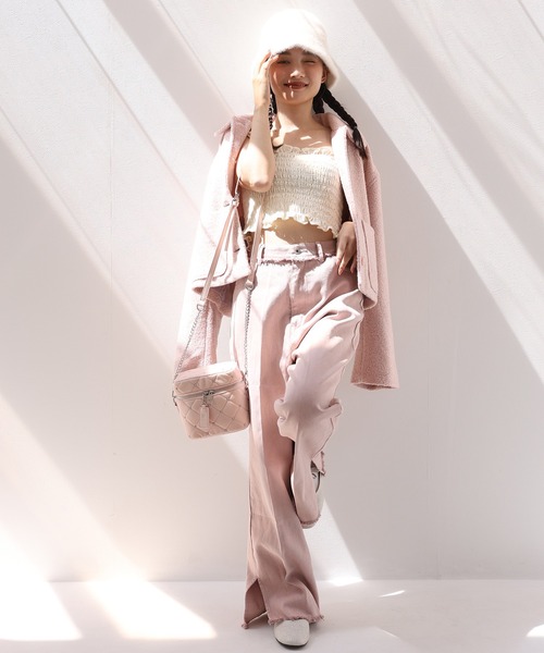 one after another NICE CLAUP（ワンアフターアナザーナイスクラップ）の「ブークレジャケット/セットアップアイテムあり（その他アウター・レディース・アイボリー/ミント/ピンク・FREE）」の11枚目の写真