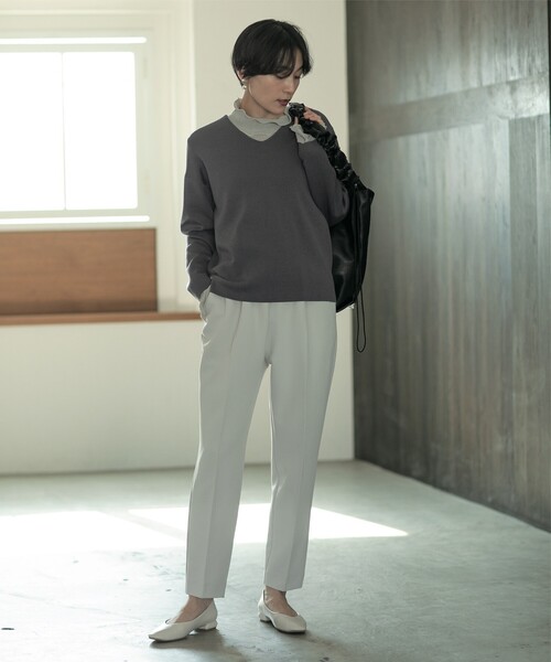 OPAQUE.CLIP（オペークドットクリップ）の「◆≪エマール検証済≫シルキーウールMIX Vネックニット【洗濯機洗い可】（ニット/セーター・レディース・ピンク系/ブラック/ライトグレー/ブルー/ブラウン系その他/チャコールグレー・38/40/36/42）」の22枚目の写真