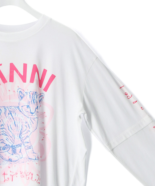 GANNI 猫グラフィックT ADAM ET ROPE'（アダムエロペ）の「【GANNI】Light Jersey Cat Long