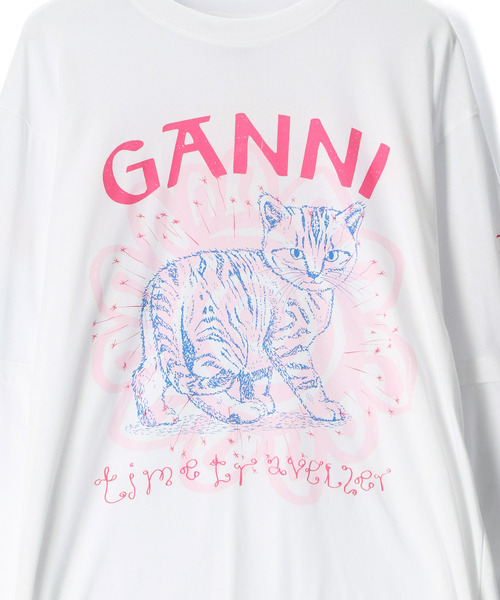 GANNI 猫グラフィックT ADAM ET ROPE'（アダムエロペ）の「【GANNI】Light Jersey Cat Long