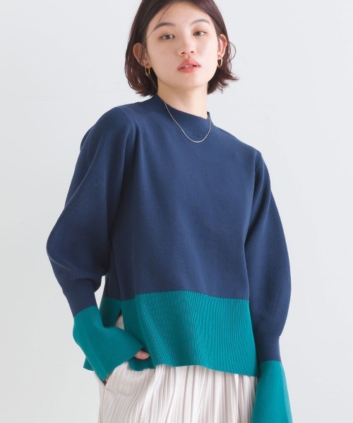 FURRY(ファーリー)の「リブ切替キャンディスリーブプルオーバー(Tシャツ/カットソー・レディース・アイボリー/オレンジ/パープル/ネイビー・FREE)」の4枚目の写真