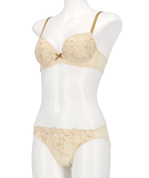 AMPHI（アンフィ）の「【まる胸メイク】ブラ&ショーツセット（ブラ&ショーツ・レディース・ホワイト×ブルー/クリアレッド/ベージュ・B65/C65/C70/C75/D65/D70/D75/E65/E70/E75/B70/B75）」の14枚目の写真