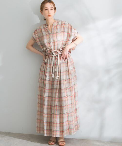 URBAN RESEARCH ROSSO WOMEN(アーバンリサーチ ロッソ)の「POSTELEGANT LINEN CHECKSKIRT(スカート・レディース・ベージュ系その他・SMALL)」の5枚目の写真
