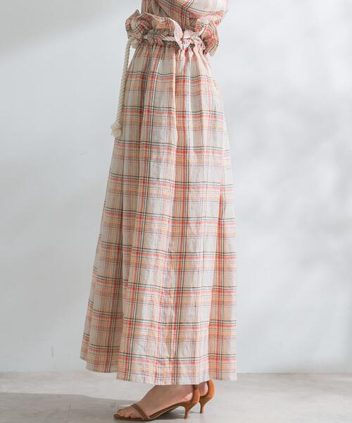 URBAN RESEARCH ROSSO WOMEN(アーバンリサーチ ロッソ)の「POSTELEGANT LINEN CHECKSKIRT(スカート・レディース・ベージュ系その他・SMALL)」の12枚目の写真