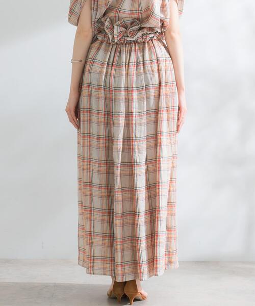 URBAN RESEARCH ROSSO WOMEN(アーバンリサーチ ロッソ)の「POSTELEGANT LINEN CHECKSKIRT(スカート・レディース・ベージュ系その他・SMALL)」の13枚目の写真