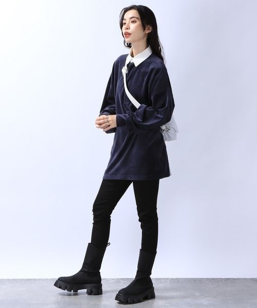 JEANASIS(ジーナシス)の「ベロアポロカラープルオーバー/985348(Tシャツ/カットソー・レディース・ネイビー/ブラウン/ブラック・FREE)」の22枚目の写真