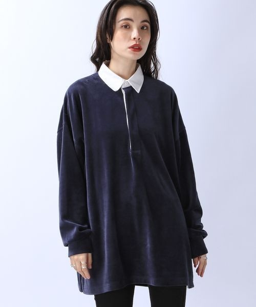 JEANASIS(ジーナシス)の「ベロアポロカラープルオーバー/985348(Tシャツ/カットソー・レディース・ネイビー/ブラウン/ブラック・FREE)」の20枚目の写真