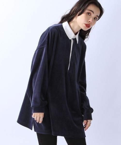 JEANASIS(ジーナシス)の「ベロアポロカラープルオーバー/985348(Tシャツ/カットソー・レディース・ネイビー/ブラウン/ブラック・FREE)」の18枚目の写真