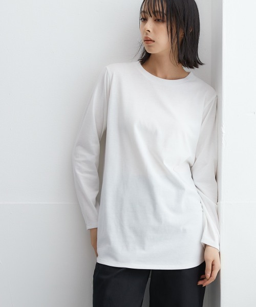 Soiunique（スワユニーク）の「【2点セット】カシュクール風変形ニット+ロンT ［Soiunique］（ニット/セーター・レディース・ブラック/ダークグリーン・M/LL/L）」の13枚目の写真