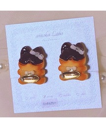 【ainoko Labo】cookie chocolate dog crown earrings(MA)