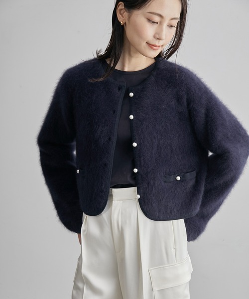 ROPE’ - ROPE ウォッシャブルカシミヤクルーネックカーディガン ROPE'（ロペ）の「フォックスカシミヤクルーネックカーディガン