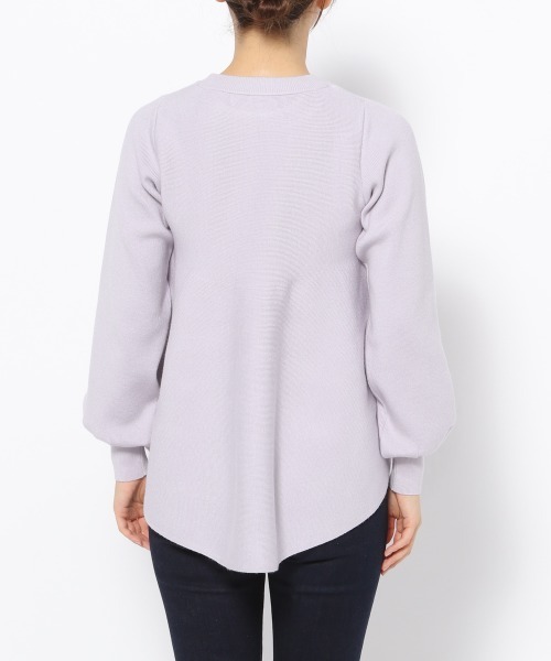 mysty woman（ミスティウーマン）の「ペプラムチュニックプルオーバー　990904（ニット/セーター・レディース・ライトベージュ/パープル/オフホワイト/ライトグリーン・FREE）」の17枚目の写真