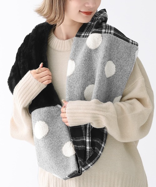 osharewalker（オシャレウォーカー）の「【廃盤】『ミックス柄スヌード』（ネックウォーマー/スヌード・レディース・ブラック・FREE）」の4枚目の写真