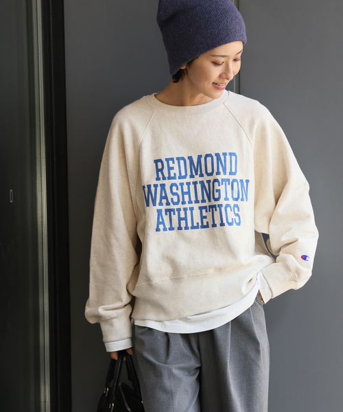 Champion（チャンピオン）の「別注【Champion/チャンピオン】*RELUME C/N SWEAT：スウェット（スウェット・レディース・ホワイト/グリーン/ホワイト×ホワイト/ブラック系その他・MEDIUM）」の3枚目の写真