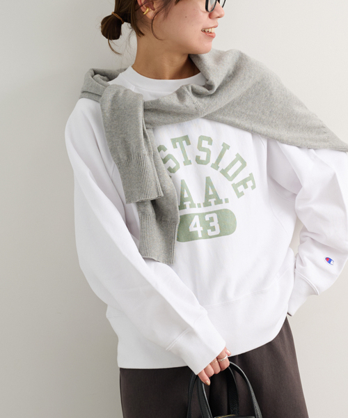 Champion（チャンピオン）の「別注【Champion/チャンピオン】*RELUME C/N SWEAT：スウェット（スウェット・レディース・ホワイト/グリーン/ホワイト×ホワイト/ブラック系その他・MEDIUM）」の20枚目の写真