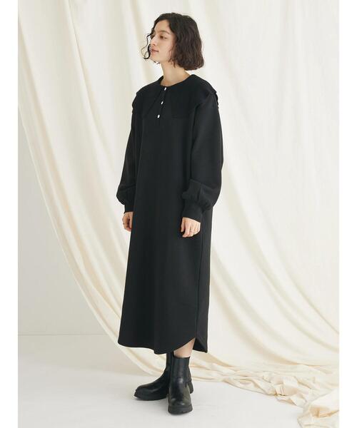 CRAFT STANDARD BOUTIQUE(クラフトスタンダードブティック)の「裏起毛ヘンリーワンピース(ワンピース・レディース・ブラック/アイボリー/杢グレー/オートミール・FREE)」の20枚目の写真