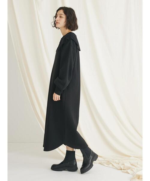 CRAFT STANDARD BOUTIQUE(クラフトスタンダードブティック)の「裏起毛ヘンリーワンピース(ワンピース・レディース・ブラック/アイボリー/杢グレー/オートミール・FREE)」の21枚目の写真
