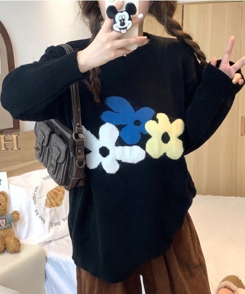 SHEENA（シーナ）の「花柄ジャガードニットトップス（ニット/セーター