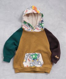 BREEZE | 【裏起毛】あったか柄切替フーディー(パーカー)