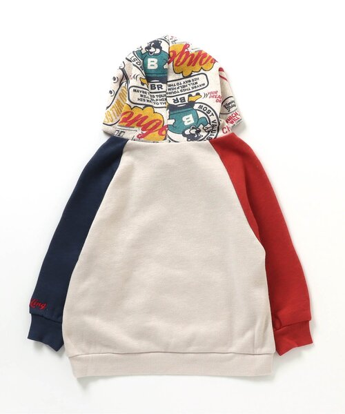 BREEZE（ブリーズ）の「【裏起毛】あったか柄切替フーディー（パーカー・キッズ・キャメル/オフホワイト・120/110/90/140/100/80/130）」の9枚目の写真