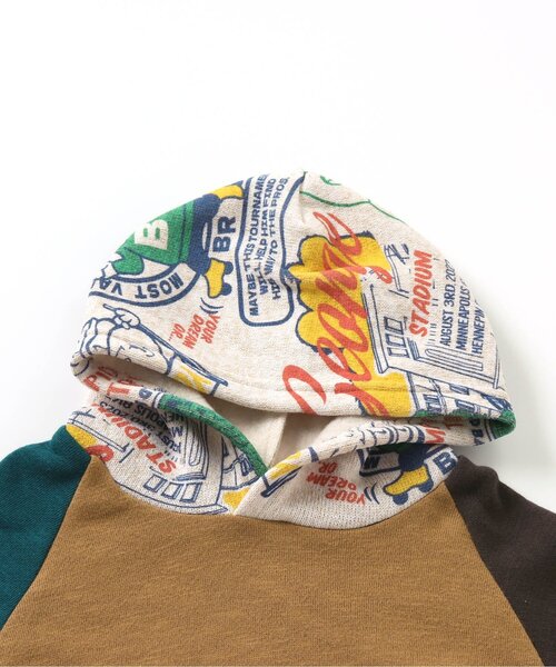 BREEZE（ブリーズ）の「【裏起毛】あったか柄切替フーディー（パーカー・キッズ・キャメル/オフホワイト・120/110/90/140/100/80/130）」の10枚目の写真