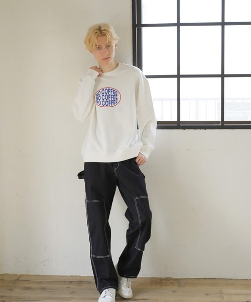 FRUIT OF THE LOOM(フルーツオブザルーム)の「NO COFFEE FTL logo sweat② / コラボ / スウェット / 長袖 / カジュアル / フロント / プリント / ワンポイント / ユニセックス(スウェット・メンズ・ブラック/グレー/ホワイト・M/L/XL)」の5枚目の写真