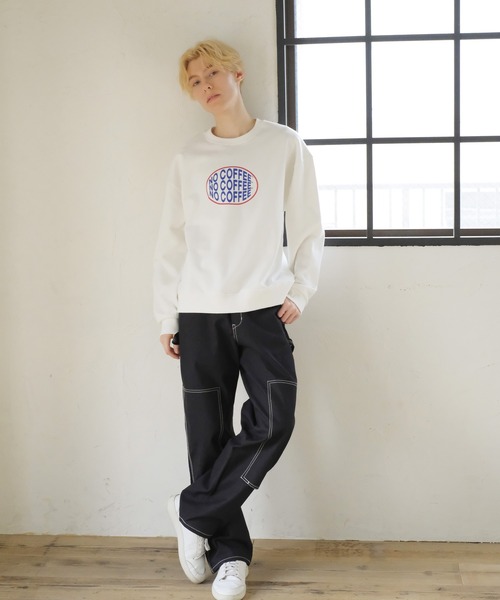 FRUIT OF THE LOOM(フルーツオブザルーム)の「NO COFFEE FTL logo sweat② / コラボ / スウェット / 長袖 / カジュアル / フロント / プリント / ワンポイント / ユニセックス(スウェット・メンズ・ブラック/グレー/ホワイト・M/L/XL)」の8枚目の写真