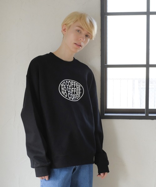 FRUIT OF THE LOOM(フルーツオブザルーム)の「NO COFFEE FTL logo sweat② / コラボ / スウェット / 長袖 / カジュアル / フロント / プリント / ワンポイント / ユニセックス(スウェット・メンズ・ブラック/グレー/ホワイト・M/L/XL)」の10枚目の写真