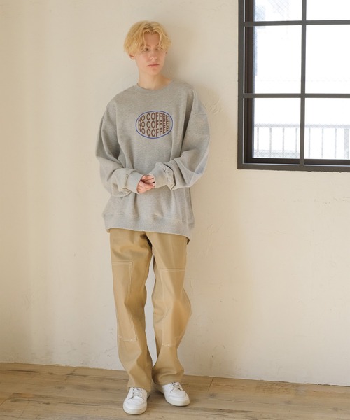 FRUIT OF THE LOOM(フルーツオブザルーム)の「NO COFFEE FTL logo sweat② / コラボ / スウェット / 長袖 / カジュアル / フロント / プリント / ワンポイント / ユニセックス(スウェット・メンズ・ブラック/グレー/ホワイト・M/L/XL)」の7枚目の写真