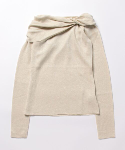 Jasmine Grandiflorum(ジャスミングランディフローラム)の「【Jasmine】オフショルダーリボンプルオーバー(ニット/セーター・レディース・ベージュ/グレー/ブラック・SMALL)」の16枚目の写真