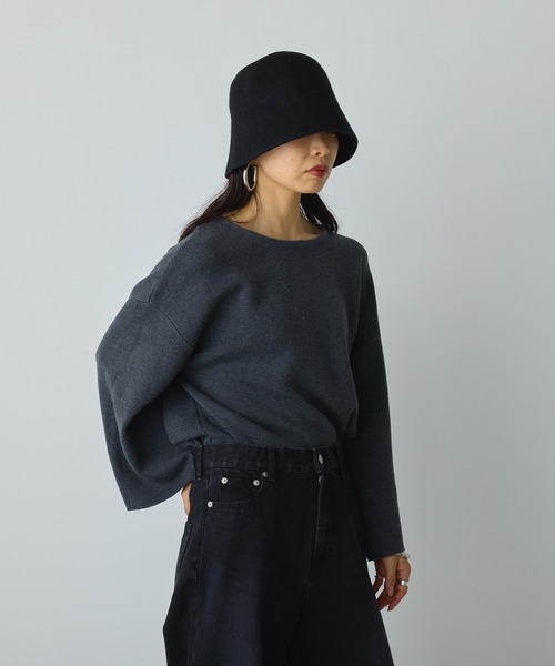 russet（ラシット）の「【russet×ainode】shibukawa ワイドフレアパンツ（デニムパンツ・レディース・ブラック・M）」の21枚目の写真