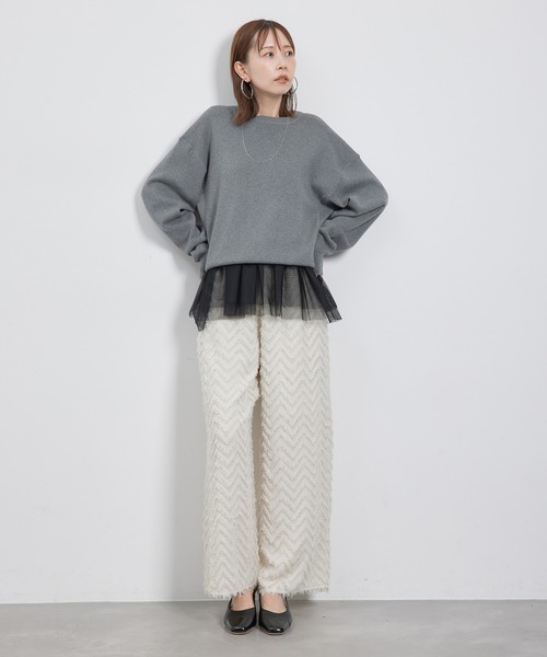 ROPE' PICNIC(ロペピクニック)の「【新色追加】着丈が選べるチュールビスチェ(ベスト・レディース・キナリ/ブラック/グレー・38/T38)」の4枚目の写真