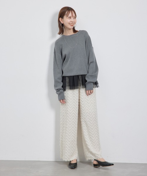 ROPE' PICNIC(ロペピクニック)の「【新色追加】着丈が選べるチュールビスチェ(ベスト・レディース・キナリ/ブラック/グレー・38/T38)」の5枚目の写真