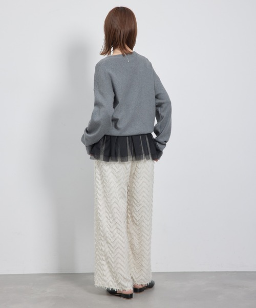 ROPE' PICNIC(ロペピクニック)の「【新色追加】着丈が選べるチュールビスチェ(ベスト・レディース・キナリ/ブラック/グレー・38/T38)」の6枚目の写真