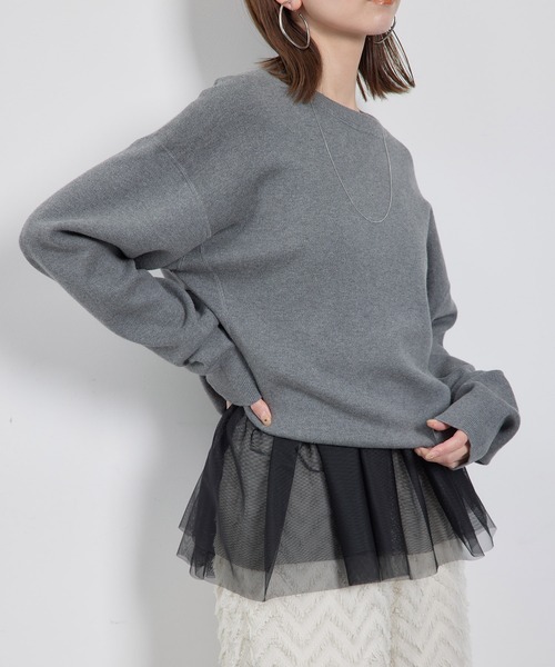 ROPE' PICNIC(ロペピクニック)の「【新色追加】着丈が選べるチュールビスチェ(ベスト・レディース・キナリ/ブラック/グレー・38/T38)」の7枚目の写真