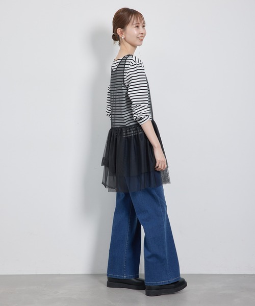 ROPE' PICNIC(ロペピクニック)の「【新色追加】着丈が選べるチュールビスチェ(ベスト・レディース・キナリ/ブラック/グレー・38/T38)」の11枚目の写真