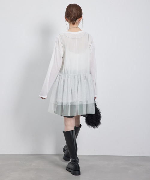 ROPE' PICNIC(ロペピクニック)の「【新色追加】着丈が選べるチュールビスチェ(ベスト・レディース・キナリ/ブラック/グレー・38/T38)」の18枚目の写真