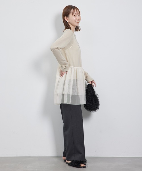 ROPE' PICNIC(ロペピクニック)の「【新色追加】着丈が選べるチュールビスチェ(ベスト・レディース・キナリ/ブラック/グレー・38/T38)」の21枚目の写真