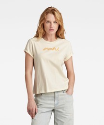 RAW DOT TOP/ブランドロゴグラフィックプリントTシャツ
