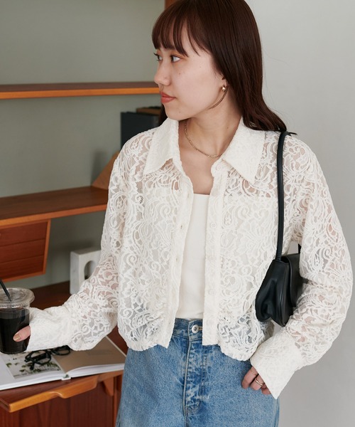 CO|TO コート　レースブラウス　シャツ　cygne ludlow dior ブラウス シャツ オープンカラーレースシャツ レディース