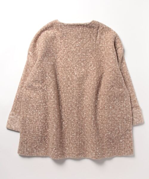 pufe】チェックボアコート（ノーカラーコート）｜DONOBAN（ドノバン