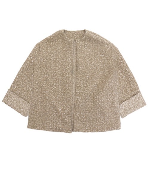 【くまさん】DONOBAN ドノバン ノーカラーボアコート（完売品） pufe】チェックボアコート（ノーカラーコート）｜DONOBAN（ドノバン