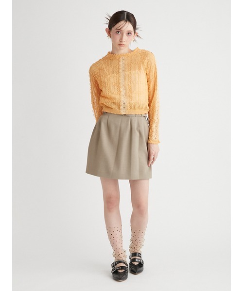 FURFUR（ファーファー）の「ベルト付ハイウエストミニスカート（スカート・レディース・ブラック/ベージュ/チェック・FREE）」の10枚目の写真