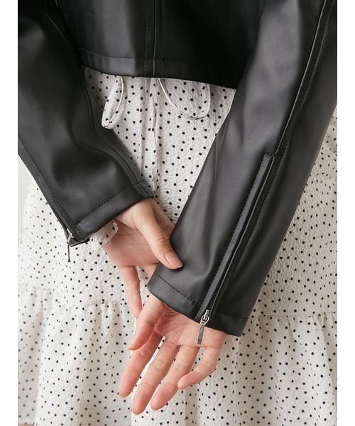 SNIDEL（スナイデル）の「ライダースジャケット（ライダースジャケット・レディース・ライトグレー/ブラック・0/1）」の12枚目の写真