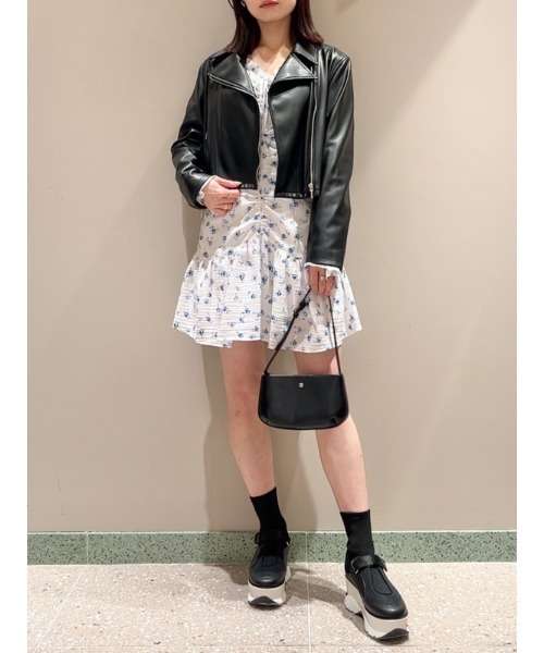 SNIDEL（スナイデル）の「ライダースジャケット（ライダースジャケット・レディース・ライトグレー/ブラック・0/1）」の7枚目の写真