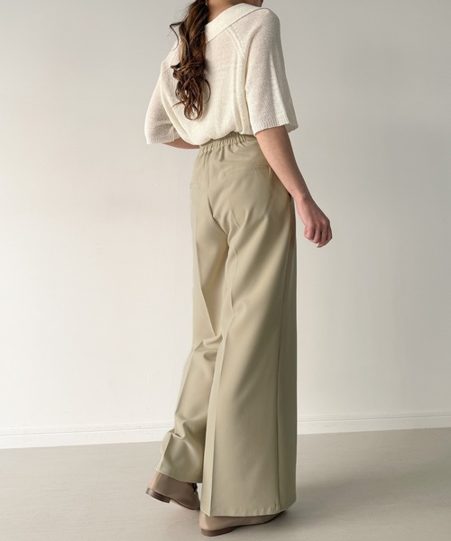 JUNOAH（ジュノア）の「コルセット付きタックワイドパンツ（スラックス